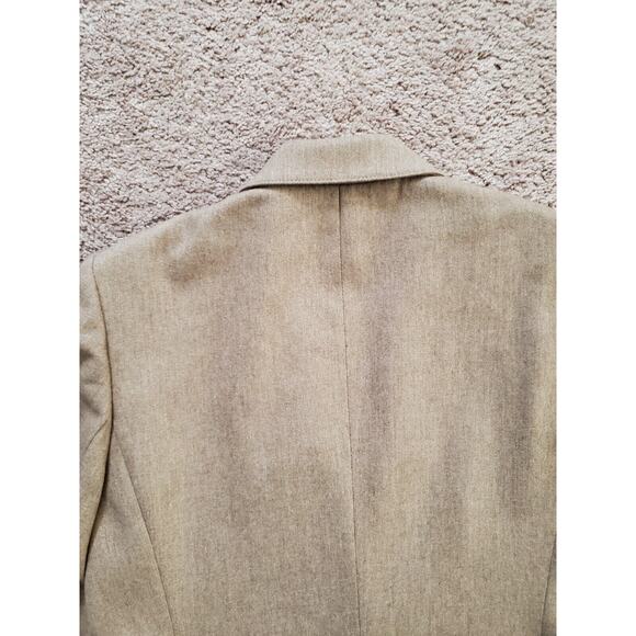 Vintage Saville 100% Wool Tan 2-Piece Belted Skirt Suit, Size 10 Petite - Picture 12 of 13